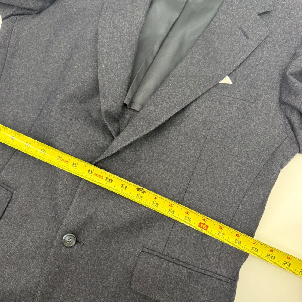 Vintage Redwood & Ross Mens Pure Wool Two Button Blazer Sport Coat Navy 40R